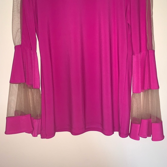 Versona Pink and Sheer Top Women’s size S - Picture 3 of 6